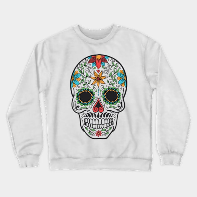 Sugar Skull Crewneck Sweatshirt by ArtGenicsByMaria